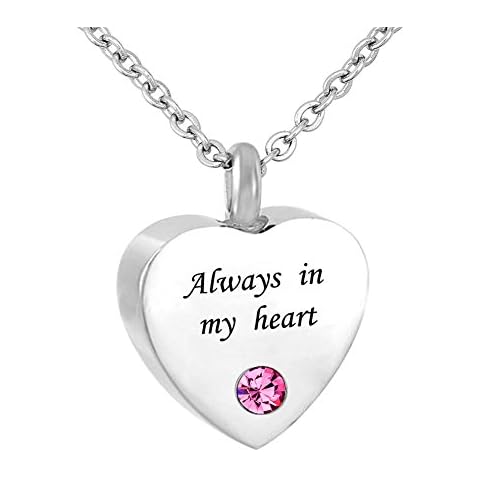 SexyMandala Urn Necklaces for Ashes Cremation Jewelry Crystal Memorial Ashes Holder for Girls Always in My Heart Cover