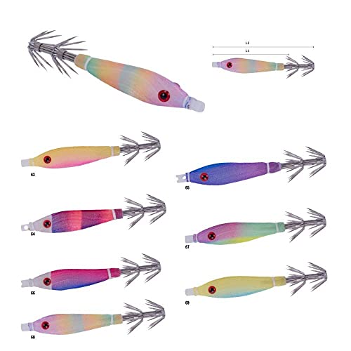 esca artificiale Oppai Sugoi Hypnos 70mm colore 63 - per la pesca dei calamari a tataki - confezione singola