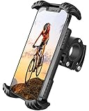 FLOVEME Motorrad Handyhalterung Fahrrad Handyhalter - Hüllenfreundlich Handy Halterung Fahrradlenker, Universal 360 Drehung Fahrradhalterung für 4,7 bis 7 Zoll Smartphone Schwarz
