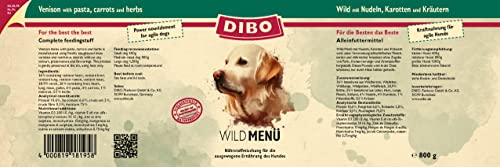 DIBO Menü Wild, 6 x 800g-Dose, Hundefutter, Nassfutterohne Konservierungsstoffe, Reine Fleischdosen aus frischem und natürlichem Fleisch Qualität