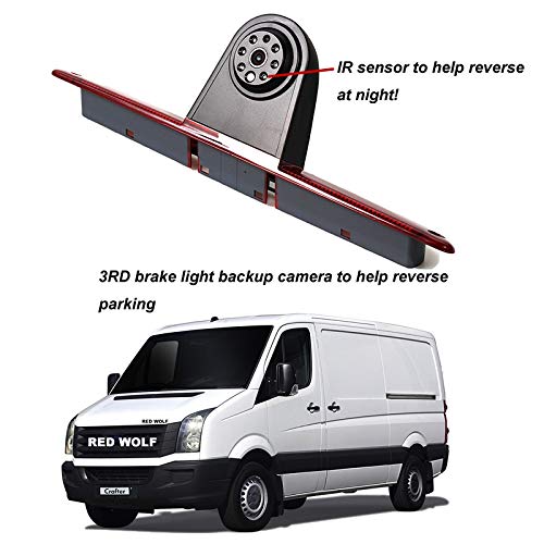 Red Wolf Car Third High 3Rd Brake Light Reverse Backup Camera For Mercedes-Benz Sprinter/Dodge Sprinter/Vw Crafter Vans 2007-2018 Standard Rca Connector Car Rear View Roof Top Mount #TOP1