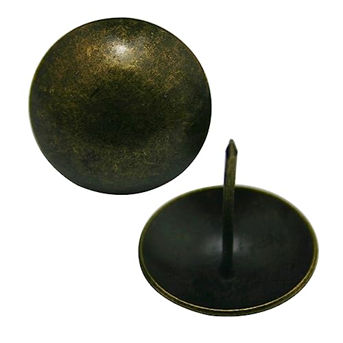 Clavos grandes de cabeza redonda de latón y hierro, 20 piezas