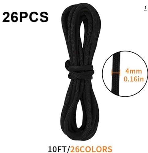 Ksheria Cordão De Paracord Gukasxi Com 26 Cores, 10 Pés, 4 Mm, 550 Cordas De Paracord, 7 Fios, Corda
