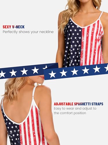 Image of Ibeauti American Flag Tank Tops for Women 4th of July Outfits Camisoles Patriotic 250th Anniversary USA Shirts