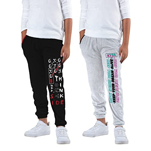 Image of KYDA KIDS Boy's Regular Fit Mid Rise 100% Cotton Track Pant - (Pack of 2)