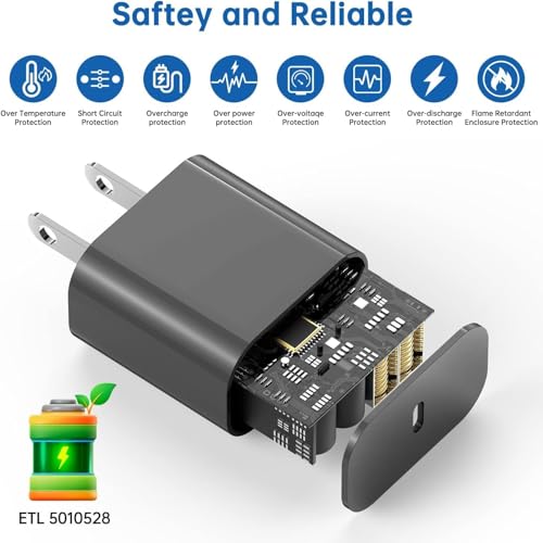 Image of Fast iPad Charger,iPad Charger Fast Charging 2Pack Wall Chargers Plug Adapter and Type C USB C to C Cable Cord 6ft Type C to C for iPad Pro 12.9,Pro 11 inch,iPad Air 5th /4th,Mini 6,i-Pad 10(Black)