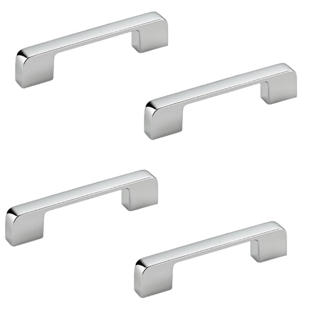 NLQCSXWEP Zinc Alloy Cabinet Bow Handle, Zinc Alloy Furniture Handles Pack of 4 Multiple Finishes 96-320mm(96mm Bright Chrome)