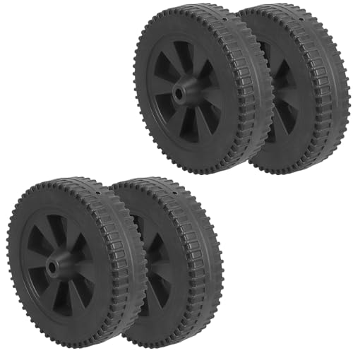 Mikinona 4pcs 6-Inch Black BBQ Grill Replacement Swivel Caster Wheels for Gas Grill Cart, Sturdy Barbecue Stove Rollers Suitable for Outdoor Entertaining