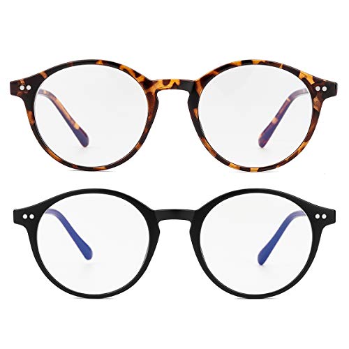Image of Gleyemor Blue Light Glasses for Men Women, Vintage Round Frame Eyeglasses