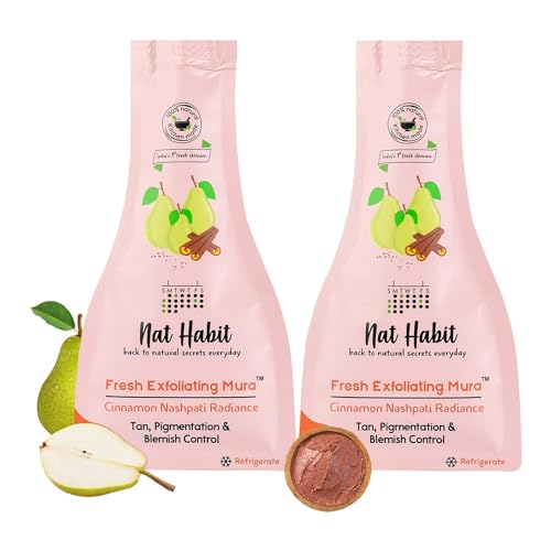 Image of Nat Habit Face Scrub Cinnamon Nashpati Radiance Exfoliating Mura For Tan, Deep Cleansing, Pigmentation & Blemish Control, Chemical Free (Pack of 2 x 25 gm)