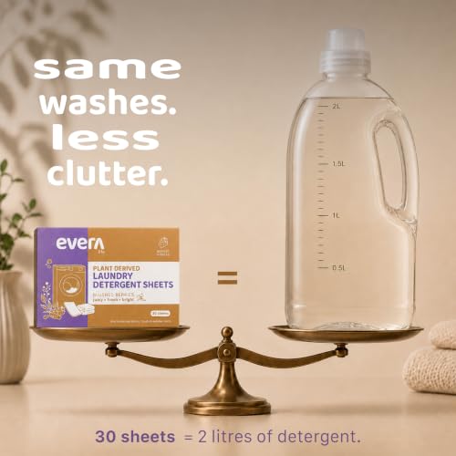 Image of Pack of 30 Laundry Detergent Sheets, Detergent Liquid Alternative for Front & Top Load, Plant Derived Natural Laundry Pods Replacement, Ultra Concentrated, Eco-Friendly, 1 Sheet = 1 Wash