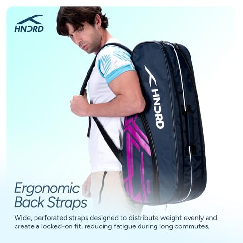Image of Hundred CosmoGear Max Kit Bag with Dual Climate-Control Compartments | Dedicated Shoe Pocket | Ergonomic Back Straps|for Professional Play |Ideal for Men & Women (Navy)