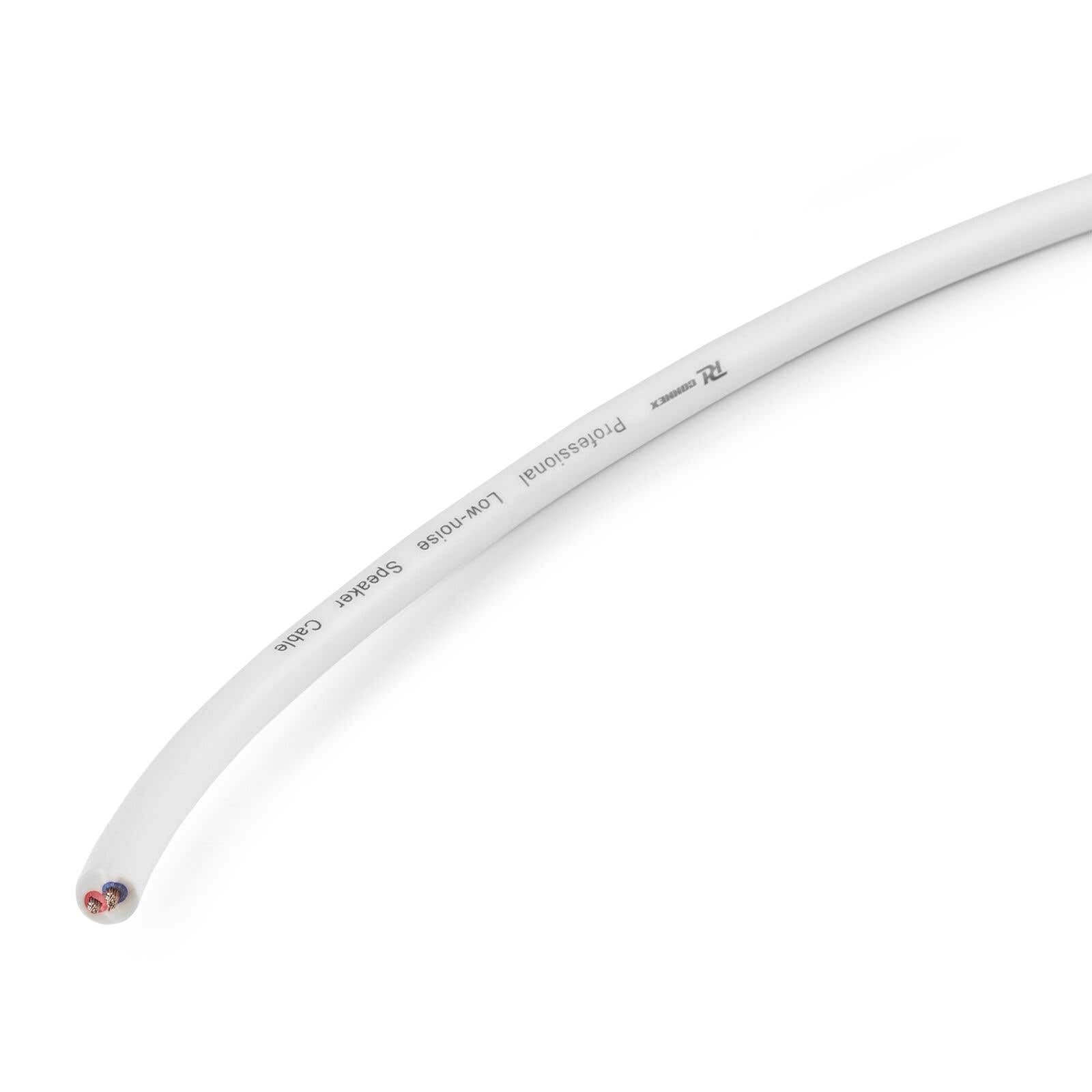 Power Dynamics PD Connex RX12W Cable de altavoz con aislamiento doble 2x 1,5 mm, ideal para sistemas de megafonía, cableado de instalación para altavoces, Potencia máx. de 15 A, 100 m, Blanco