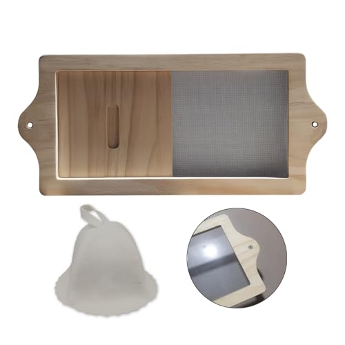 BESTNEWIE Adjustable Sauna Air Vent Grille Equipped with Nylon Netting to Block Unwanted Foreign Objects from Entering the Sauna Room. Come with a Sauna Hat Sauna Accessory (Medium-Sized)