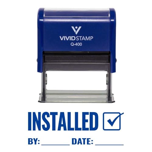 All Quality Installed by Date (Installation Complete) Self-Inking Rubber Stamp (Blue Ink) - Q-400