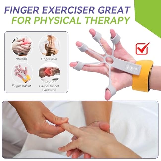 Forearm and Grip Strength Trainer, Finger and Hand Gripper Strengthener, Wrist and Hand Exercisers for Strength with 3 Levels, Relieve Pain Arthritis (Grey)