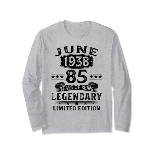 Regalo 85 Años Cumpleaños Hombre Mujer Hecho En Junio 1938 Manga Larga