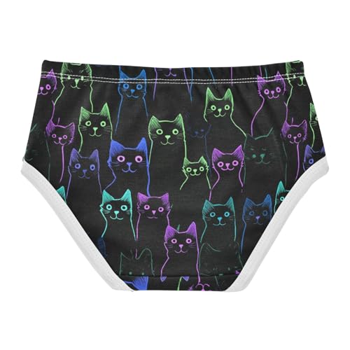 Wusikd Black Cat Girls' Underwear Cotton Galaxy Girls Briefs Soft Toddler Underwear 2T2
