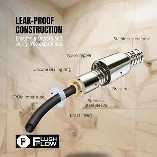 Image of CPH-3 ABS Health Faucet with 1.2 Meter 304 Grade Stainless Steel EPDM Flexible Hose and Wall Hook l Jet Spray for Bathroom | 1 Year Warranty | Chrome