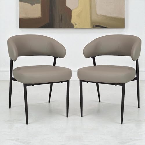Image of The Attic Royal Oak 6 Chair Dining Set,Warm Grey,Titanium & Cream,180Cms