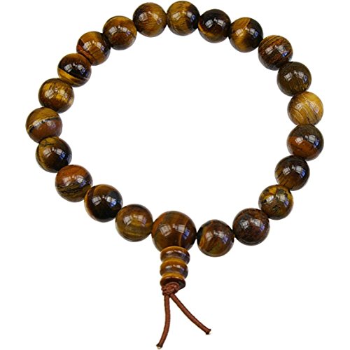  Dg-Exodif Bracciale tibetano Mala - occhio di tigre, Taglia unica, occhio di tigre