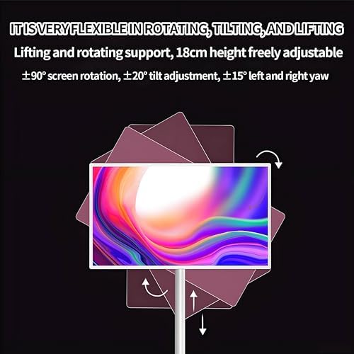 32/24/22-Inch Smart Portable TV with Wheels, Rotatable Outdoor TV, Android 12, Built-in Battery, Full Swivel, Remote Control, 8-Core, 6GB RAM, 128GB Storage, Home & Work Use