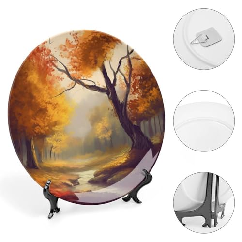 Plato decorativo de cerámica Autumn Art bone china 7 pulgadas miniatura 4