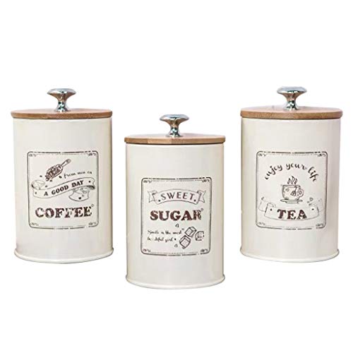 Baoblaze conjunto de 3 recipientes redondos para armazenamento de cozinha, bege, 1L