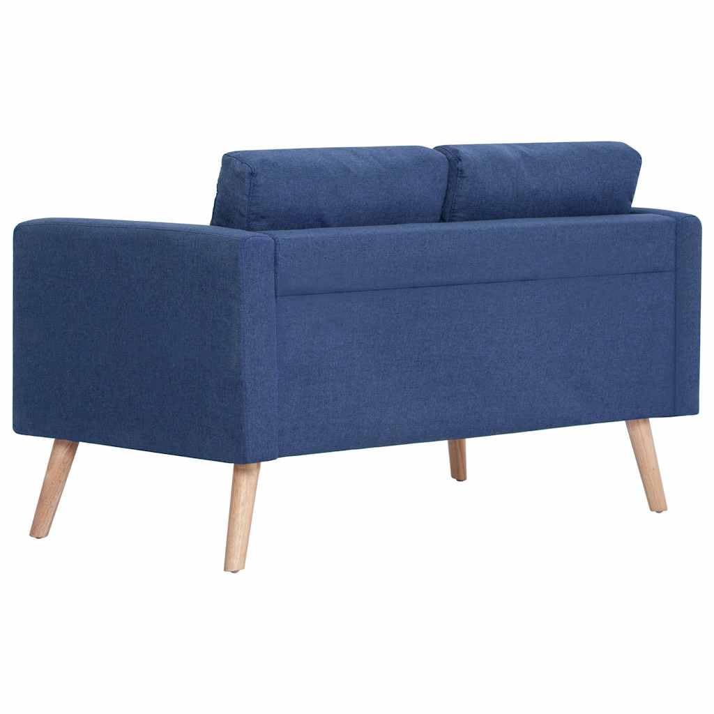 vidaXL Divano a 2 Posti Elegante Comodo Sofa Doppio per Casa per Ufficio Poltrona da Due Persone Arredo per Salotto Arredamento in Tessuto Blu