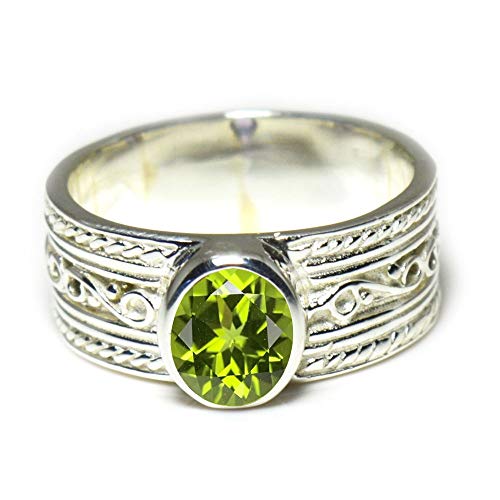 Image of 55Carat Choose Your Color Genuine Gemstone Sterling Silver Ring Band Vintage Handmade Jewelry Sizes 5-12