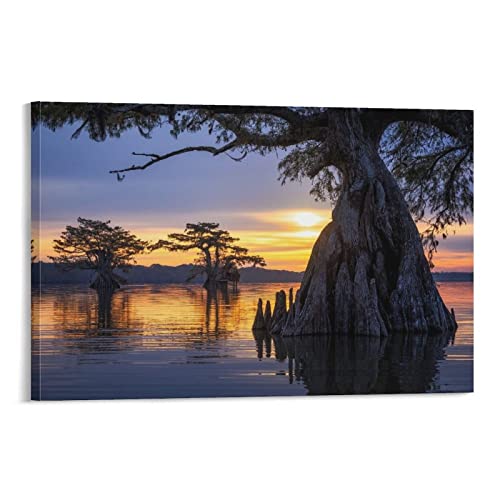 Posters & Prints Landscape Wall Art Swamp Painting Cypress Swamp Poster Canvas Picture For Living Room Bedroom Office Kitchen Decor 12X18Inch(30X45Cm) #TOP12
