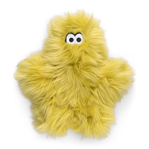 WEST PAW Rowdies Durable Plush Dog Toy for Dogs with Reinforced Seams, Chew Resistant HardyTex Fabric and Interactive Squeaker for Safe Indoor and Outdoor Playtime (LEIF - Citrus)