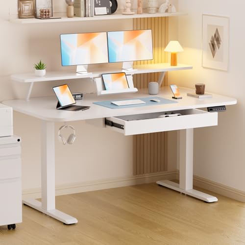 GTPLAYER Adjustable Electric Standing Desk with Drawers