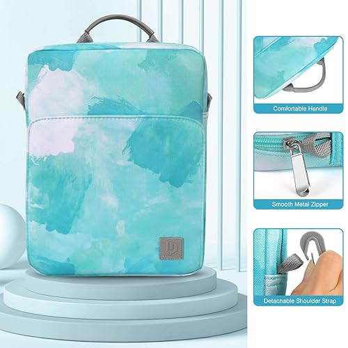 Image of Dadanism 9-11 Inch Tablet Sleeve Bag Carrying Case with Shoulder Strap for iPad (A16) 11 inch, iPad 10th Gen 10.9 inch, iPad Air M4 /Pro M5 11 inch, iPad 9 /8 /7th 10.2 inch, Galaxy Tab A11+ Plus 11 inch,Sea Salt Green