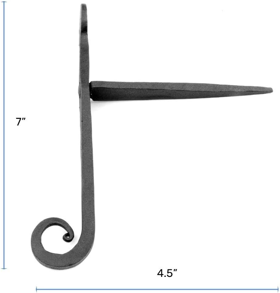 for Shutter Dog Black Iron Pair Rat Tail for Masonry |
