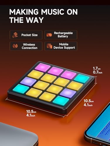 Donner MIDI Controller Pad Beat Maker Machine with 16 Beat Pads，Portable Mini USB MIDI Pad Controller Included Note Repeat and Music Production Software, STARRYPAD MINI Drum Machine with 40 Courses - image 3