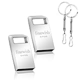 Cle USB 64 Go [Lot de 2] Mini CLé USB 64 Go USB 2.0 Pen Drive 64gb Métal Clef USB 64go avec Keychain pour Ordinateur Portable/Pc/Voiture Etc (Argent * 2 Pack)