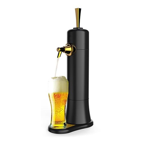 SOLLENTスタンド゙型ビールサーバー 家庭用ビールケトル 超音波式 ビールディスペンサー 操作が簡単 長持ちするワインの風味 滑らかな味 ボトルと缶の二重目的 取り外し可能でお手入れが簡単 家庭 パーティー 商業用に適しています (ブラック)
