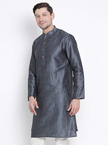 Image of VASTRAMAY Men Light Blue Cotton Kurta Pyjama and Dupatta Set (VASMKWH000nPCWHnD5AQ 36) | Independence Day