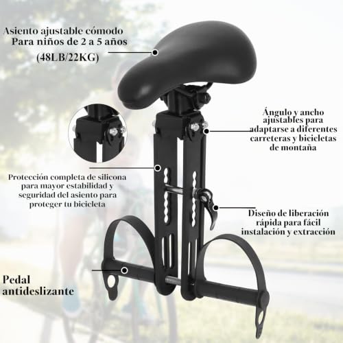 Asiento de bicicleta desmontable para niños pequeños que quieren rodar en montaña 3