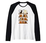 Photo Gallery bookish spooky halloween season books black cat pumpkins maglia con maniche raglan Photo Gallery bookish spooky halloween season books black cat pumpkins maglia con maniche raglan