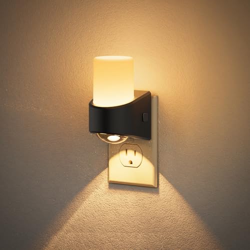 Image of JandCase LED Night Lights Plug into Wall, Decorative Night Light with Dusk to Dawn Sensor, Adjustable Brightness, 3000K Warm White Nightlight Plug in for Kids, Bathroom, Hallway, Bedroom, Stairway