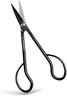 Wazakura Satsuki Bonsai Scissors Made in Japan 7inch(180mm), Japanese Bonsai Garden Tools, Hasami Pruning Shears - Long Handle Black