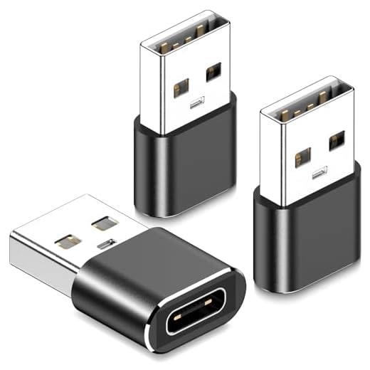 LLYZZ USB to USB C Adapter 3 Pack, USB C Female to USB Male Charger Cable Converter, Compatible with iPhone 15/14/13,for Apple Watch 9/Ultra 2,for iPad Pro/Air/Mini,for Airpods,Samsung, Black