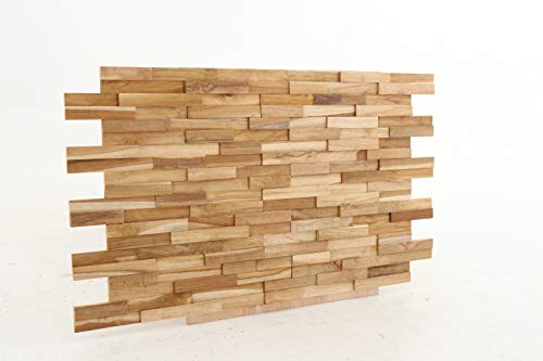 Nordic Style Teak 3D Wall Panels - Recycled Eood Decor Planks For Kitchen, Living Room, Bedroom, Office, Bathroom - 11 Pieces (Rustic Finish) #TOP2