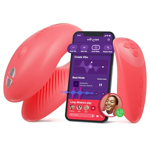 We-Vibe Chorus Vibrating Sex Toys for Couples | Remote Control Vibrator | Wearable App Controlled Adult Toys for Women | G Spot Clit & Penis Sexual Stimulation Device | Clitoral Couples Gift |Coral