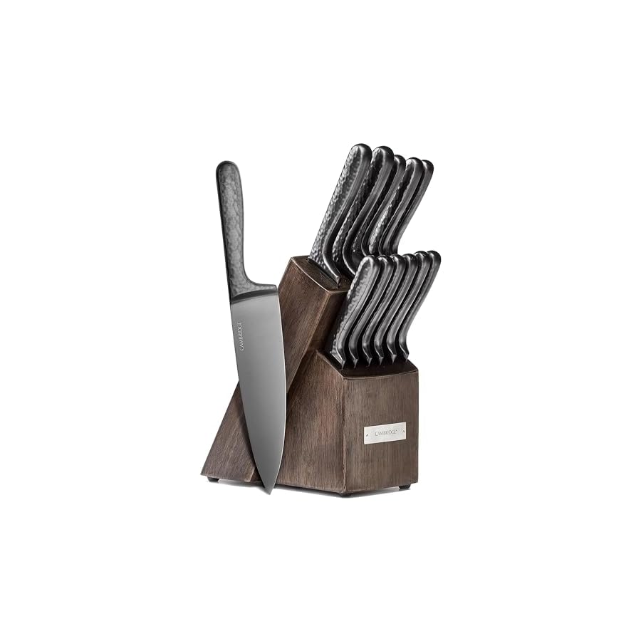 Cambridge-Silversmiths-Nero-Cutlery-Set-with-Block-Stainless-Steel12-Piece Cambridge Silversmiths Nero Cutlery Set with Block, Stainless Steel,12-Piece