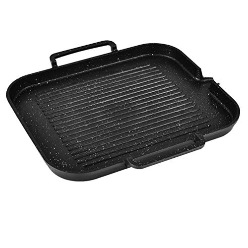 VERDANVERSE Sartén para Barbacoa sin Humo para Inducción Plancha Multifuncional de Cocina Olla para Asar Carnes y Verduras Antiadherente Fácil de Limpiar para Uso Doméstico
