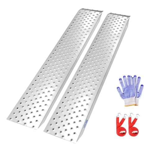 LIEKUMM 2 rampas de carga, 135 x 23 cm, acero, capacidad de carga de 400 kg, rampa de carga para motocicleta, remolque, cortacésped, tractor cortacésped