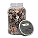 Teacher's Choice Digital Coin Bank, Savings Jar, and Piggy Bank | Automatic Coin Counter Totals All U.S. Coins Including Dollars and Half Dollars - Original Style, Clear Jar w/Grey Lid
